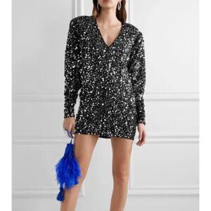 Rotate Birger Christensen Women's Sequin‎ Black Sweater Small